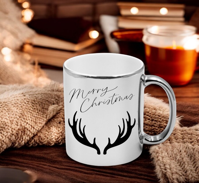 KUBEK SREBRNY PREMIUM PREZENT ŚWIĄTECZNY BOŻE NARODZENIE MIKOŁAJKI