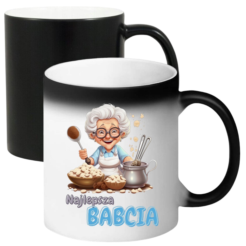 KUBEK MAGICZNY Z NADRUKIEM PREZENT NA DZIEŃ BABCI URODZINY BABCIA