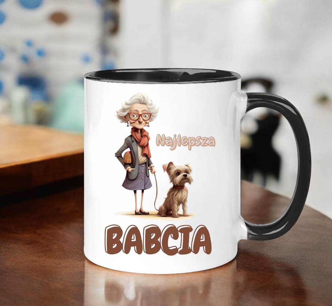 KUBEK Z NADRUKIEM ŚMIESZNY PREZENT DZIEŃ BABCI URODZINY IMIENINY BABCIA
