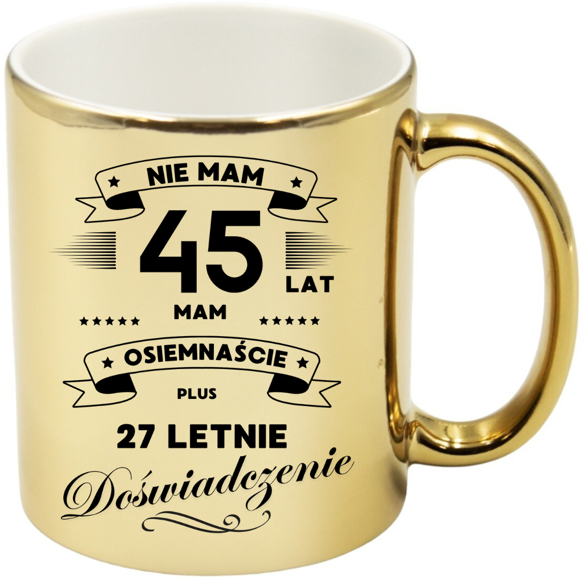 KUBEK ZŁOTY PREMIUM PREZENT NA 45 URODZINY ORYGINALNY UPOMINEK
