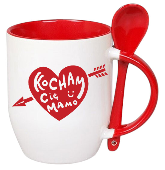KUBEK Z ŁYŻECZKĄ PREZENT NA DZIEŃ MATKI URODZINY DLA MAMY TEŚCIOWEJ WZORY