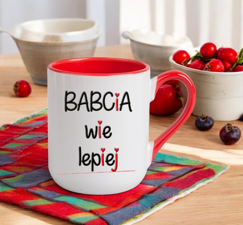 KUBEK Z NADRUKIEM PREZENT DZIEŃ BABCI URODZINY BABCIA IMIENINY