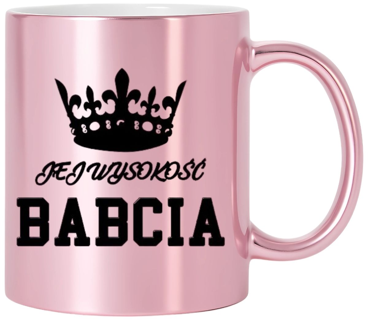 KUBEK RÓŻOWY PREMIUM Z NADRUKIEM BABCIA PREZENT DLA BABCI URODZINY IMIENINY