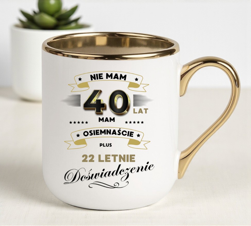 Kubek PREMIUM prezent na URODZINY 40 LAT oryginalny upominek z dedykacją