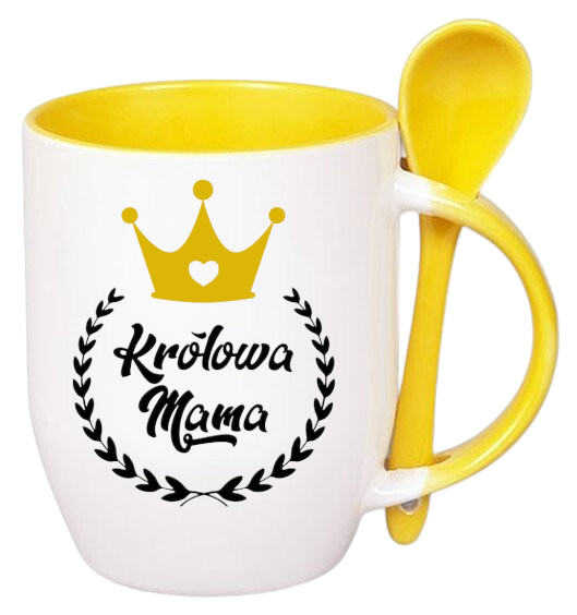 KUBEK Z ŁYŻECZKĄ PREZENT NA DZIEŃ MATKI URODZINY DLA MAMY TEŚCIOWEJ WZORY