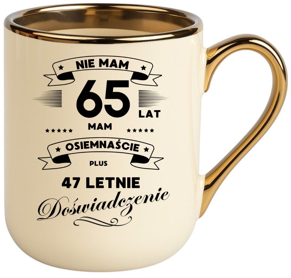 Kubek PREMIUM prezent na URODZINY 65 LAT oryginalny upominek z dedykacją