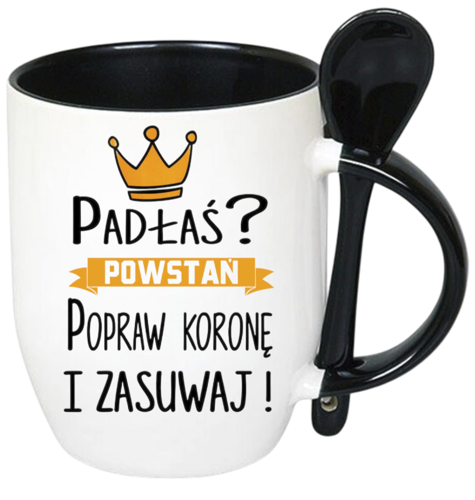KUBEK Z ŁYŻECZKĄ PREZENT DZIEŃ KOBIET DLA KOLEŻANKI DZIEWCZYNY MAMY WZORY