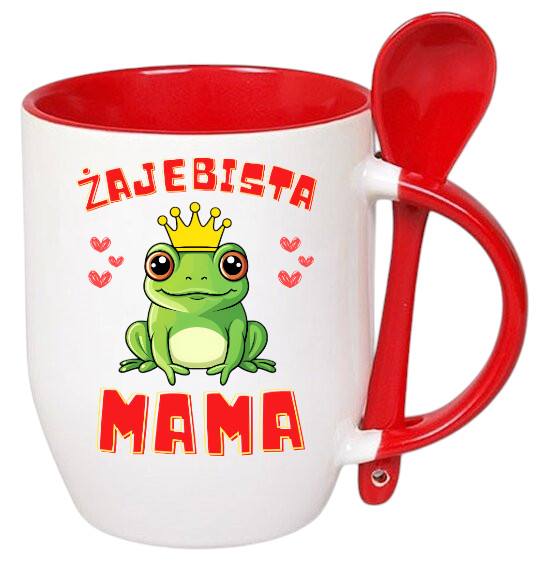 KUBEK Z ŁYŻECZKĄ PREZENT NA DZIEŃ MATKI URODZINY DLA MAMY TEŚCIOWEJ WZORY