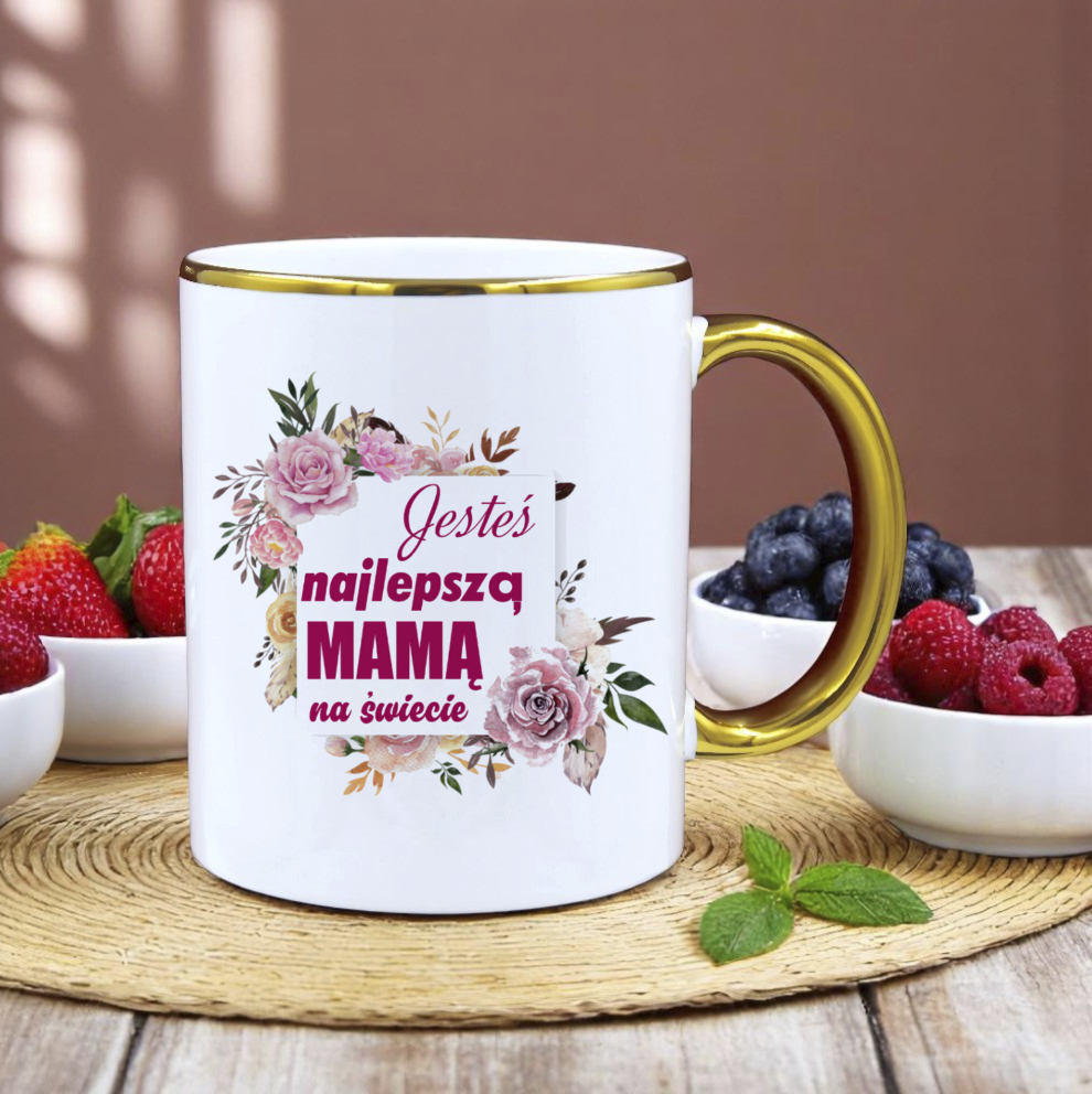 ZESTAW PREZENTOWY PODUSZKA I PIĘKNY KUBEK DLA MAMY DZIEŃ MATKI URODZINY