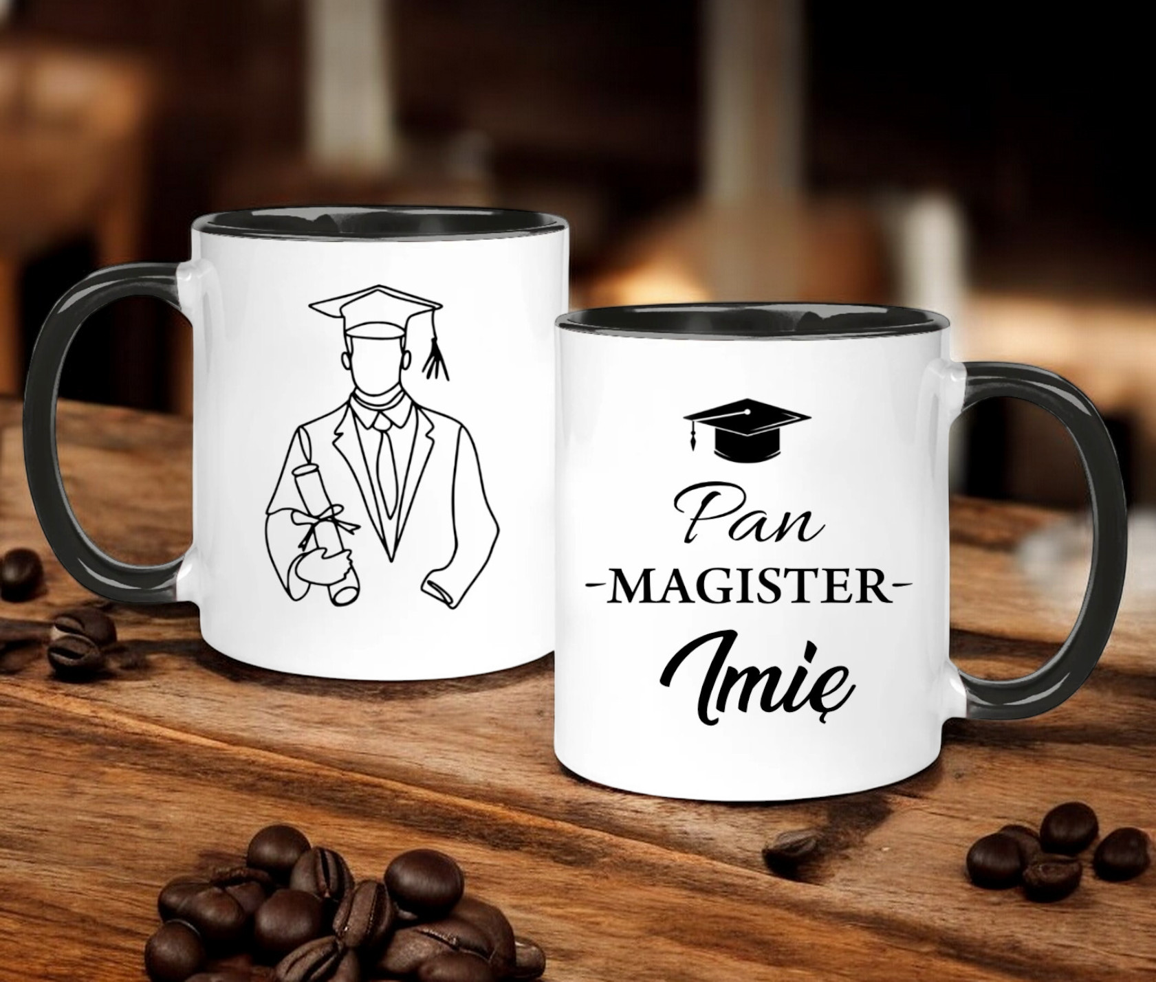 KUBEK PREMIUM Z NADRUKIEM PREZENT PAN MAGISTER IMIĘ ORYGINALNY UPOMINEK