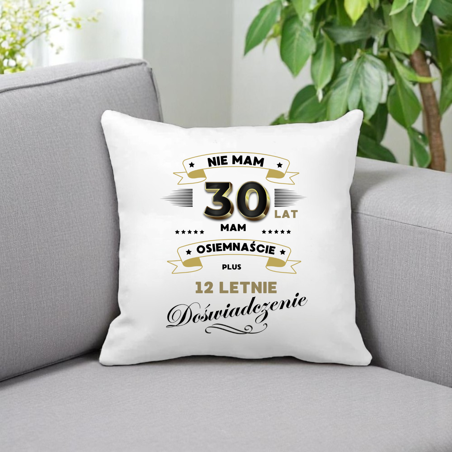 ZESTAW PODUSZKA I PIĘKNY KUBEK ORYGINALNY PREZENT 30 LAT NA URODZINY