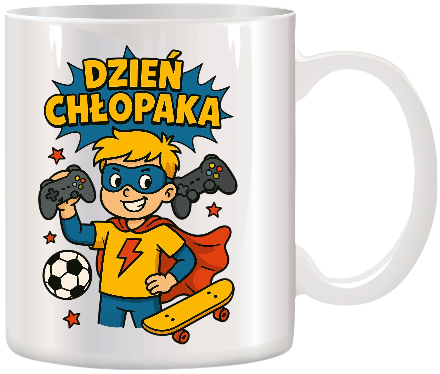 Kubek z nadrukiem prezent Dzień CHŁOPAKA dla kolegi chłopca urodziny wzory