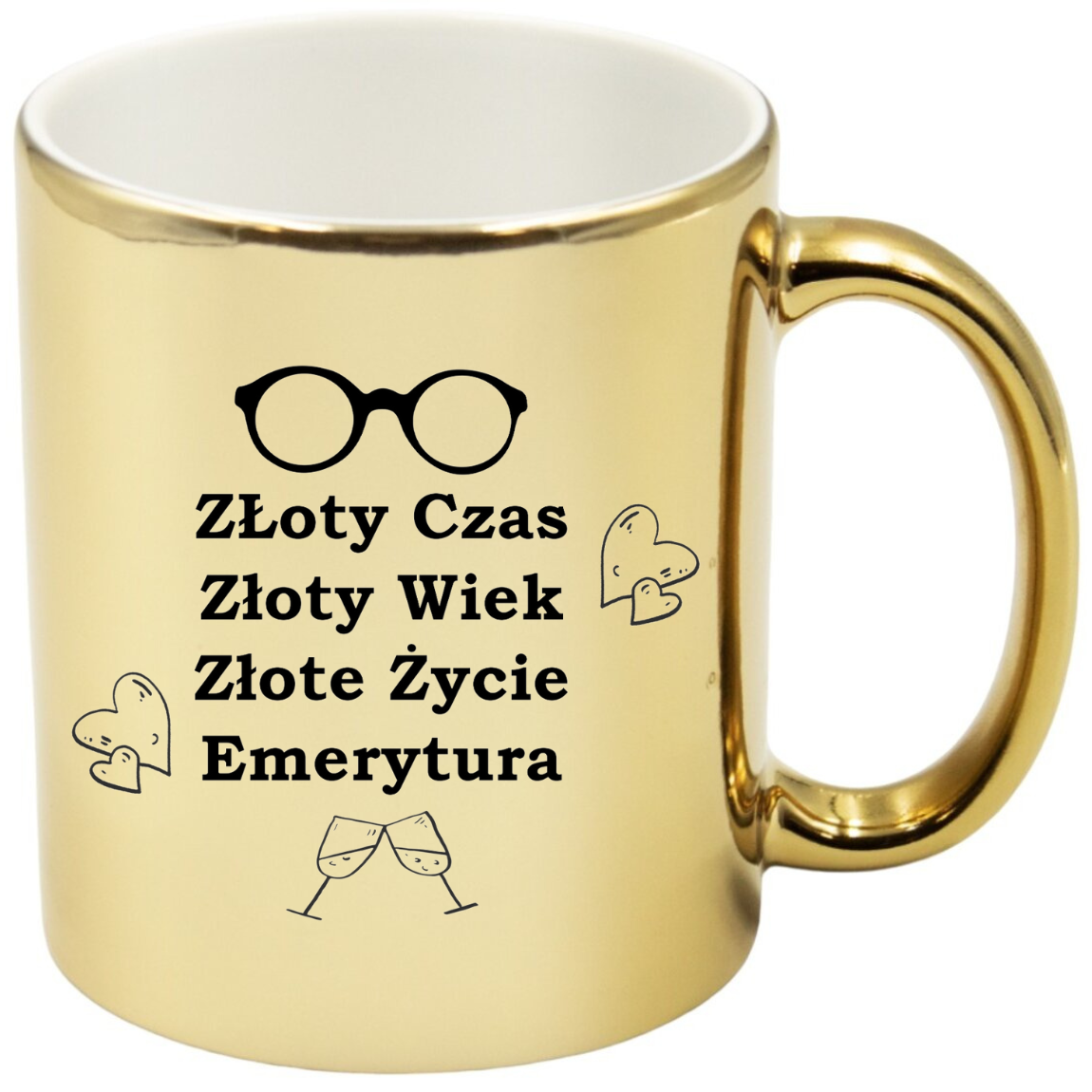 KUBEK ZŁOTY PREZENT DLA EMERYTA EMERYTKI POŻEGNANIE W PRACY URODZINY