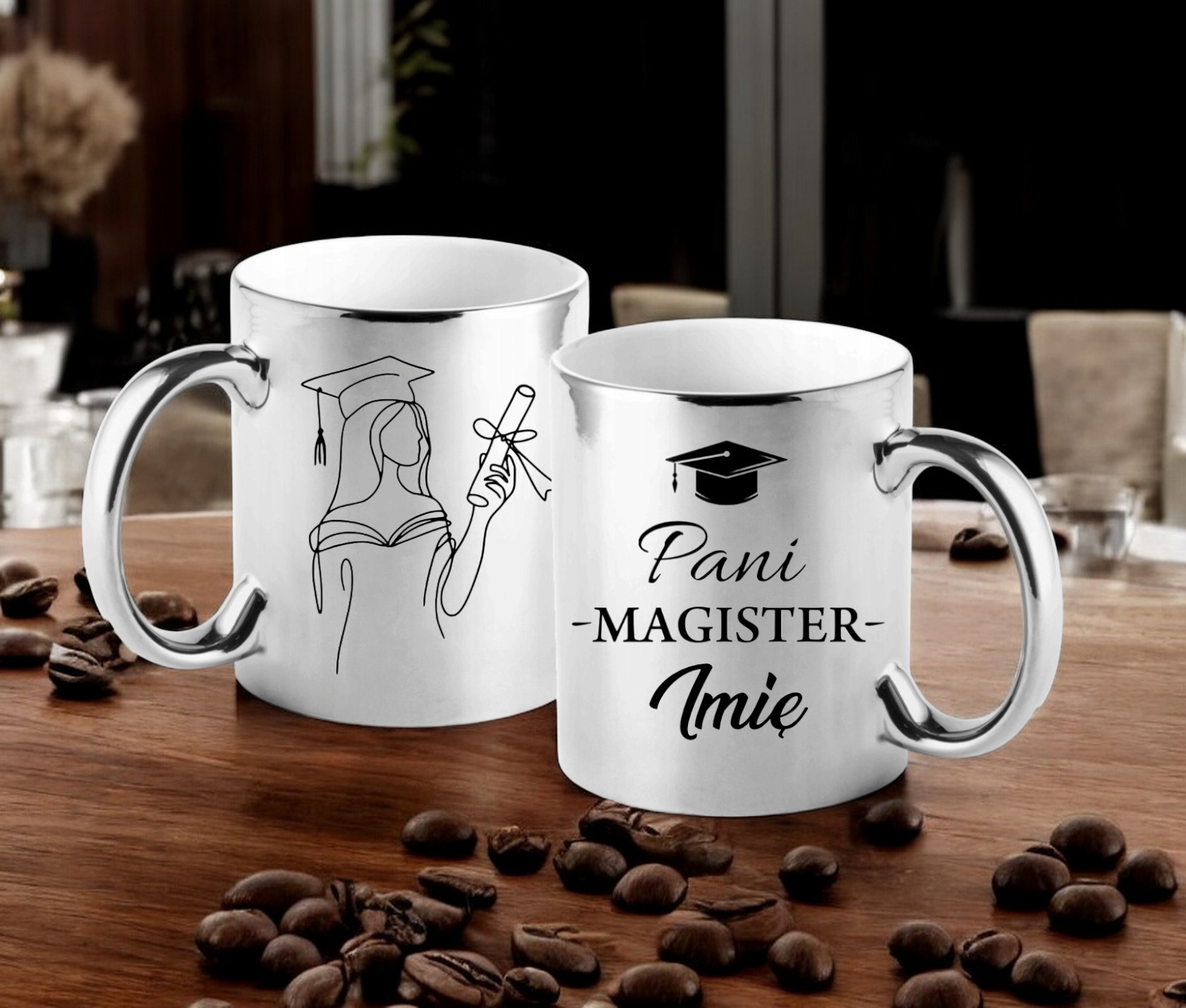 KUBEK PREMIUM Z NADRUKIEM PREZENT PANI MAGISTER IMIĘ ORYGINALNY UPOMINEK