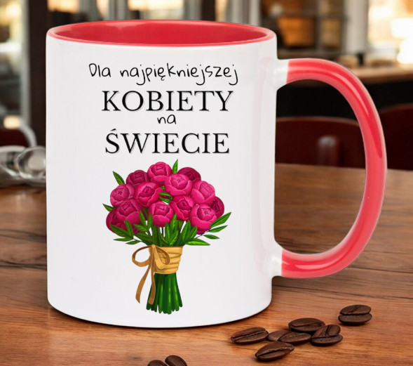 KUBEK Z NADRUKIEM PREZENT DLA KOLEŻANKI DZIEWCZYNY ŻONY MAMY DZIEŃ KOBIET