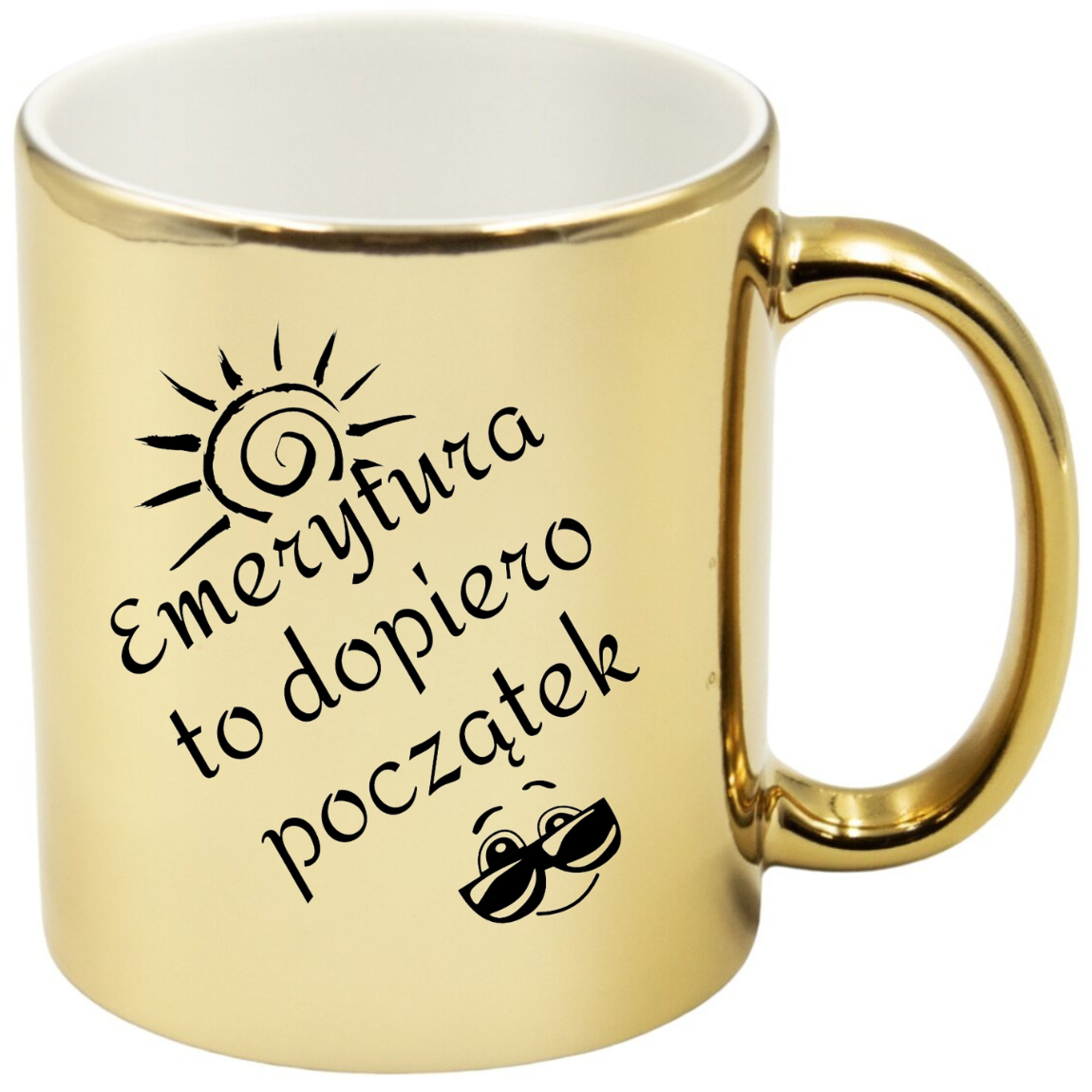 KUBEK ZŁOTY PREZENT DLA EMERYTA EMERYTKI POŻEGNANIE W PRACY URODZINY