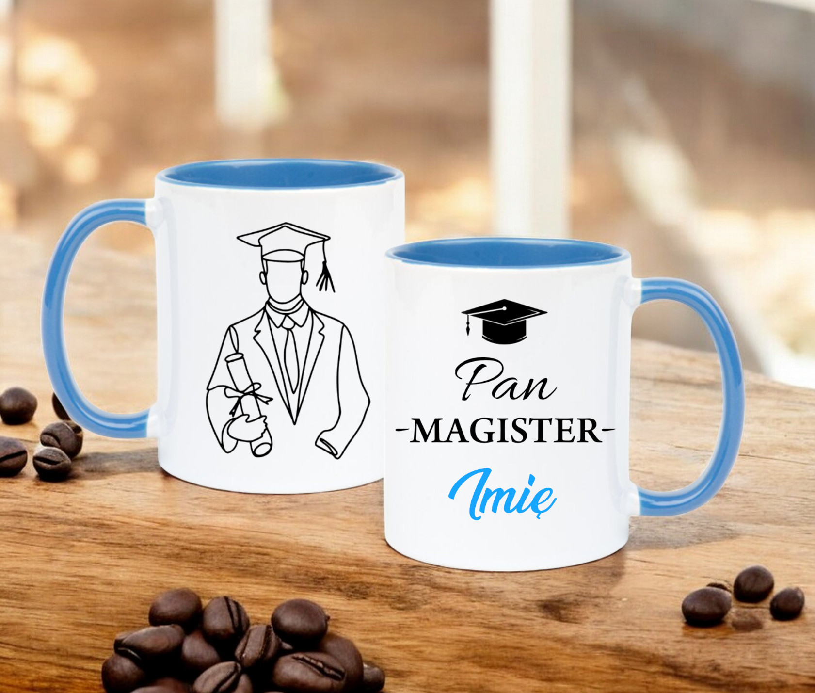 KUBEK PREMIUM Z NADRUKIEM PREZENT PAN MAGISTER IMIĘ ORYGINALNY UPOMINEK