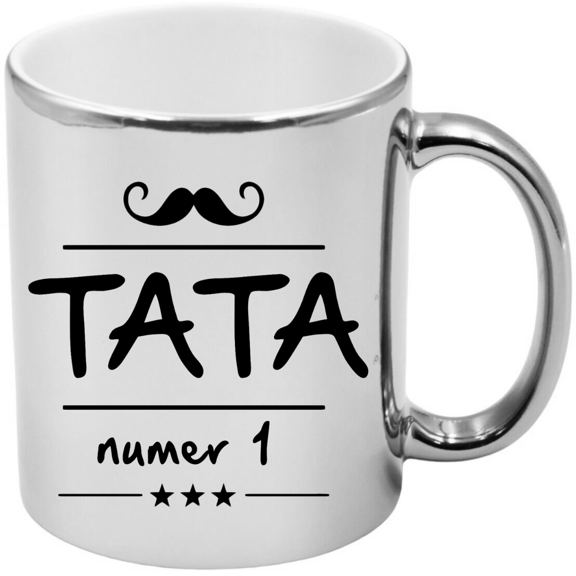 KUBEK SREBRNY PREMIUM Z NADRUKIEM DLA TATY PREZENT DZIEŃ OJCA TATA