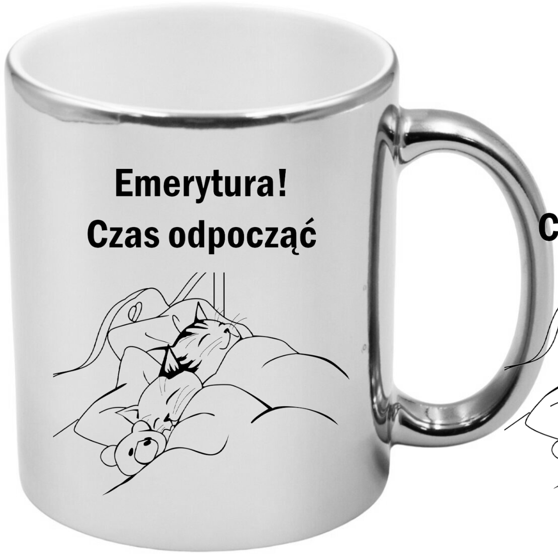 KUBEK SREBRNY PREZENT DLA EMERYTA EMERYTKI POŻEGNANIE W PRACY URODZINY