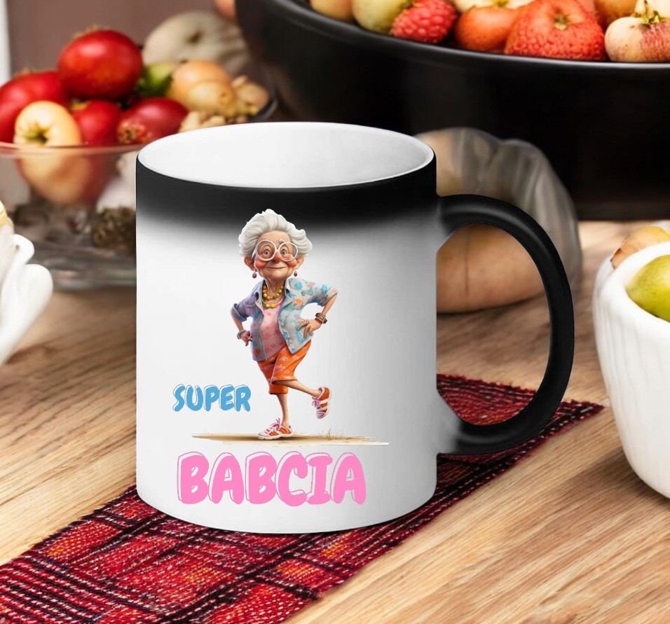 KUBEK MAGICZNY Z NADRUKIEM PREZENT NA DZIEŃ BABCI URODZINY BABCIA