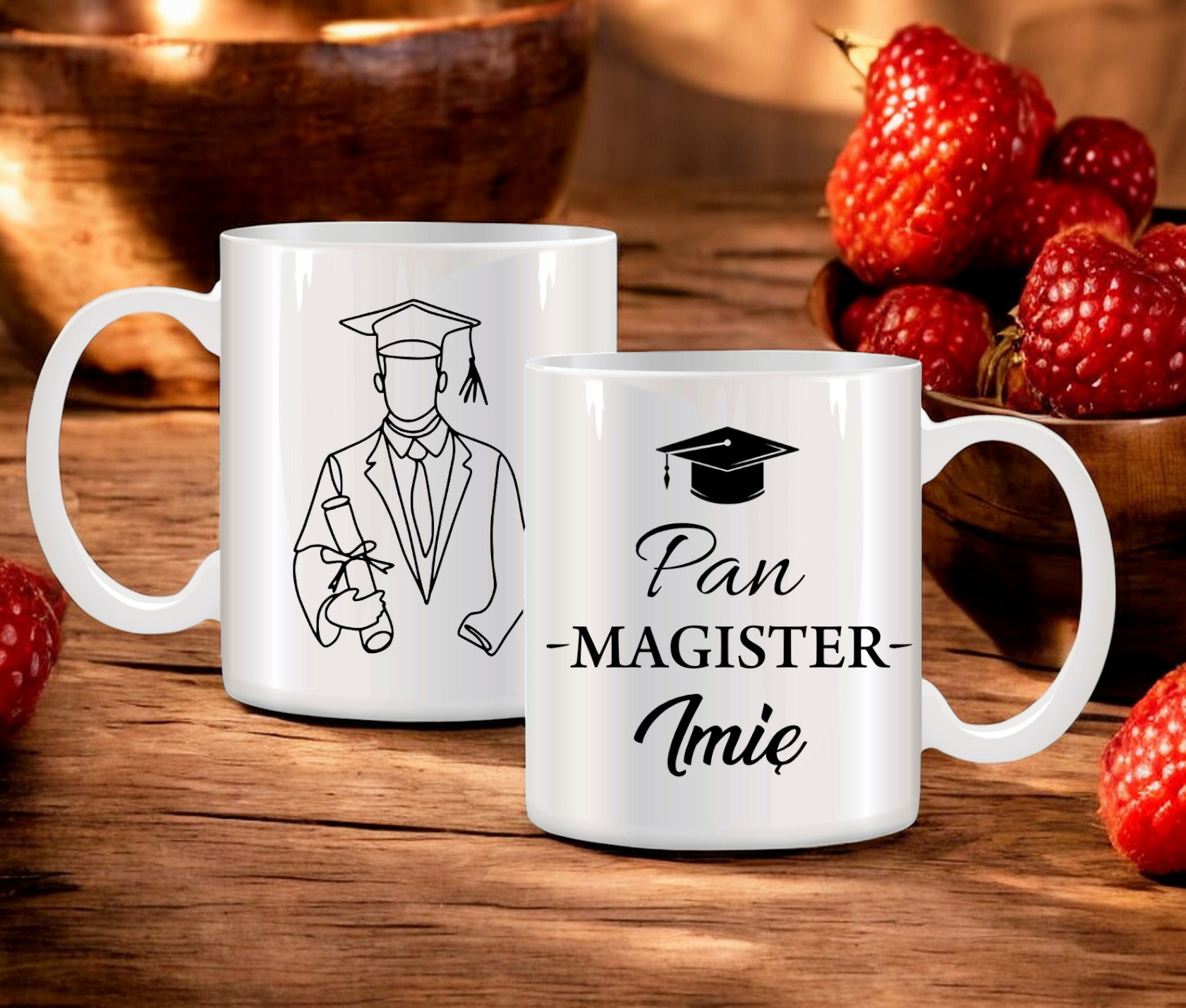 KUBEK PREMIUM Z NADRUKIEM PREZENT PAN MAGISTER IMIĘ ORYGINALNY UPOMINEK