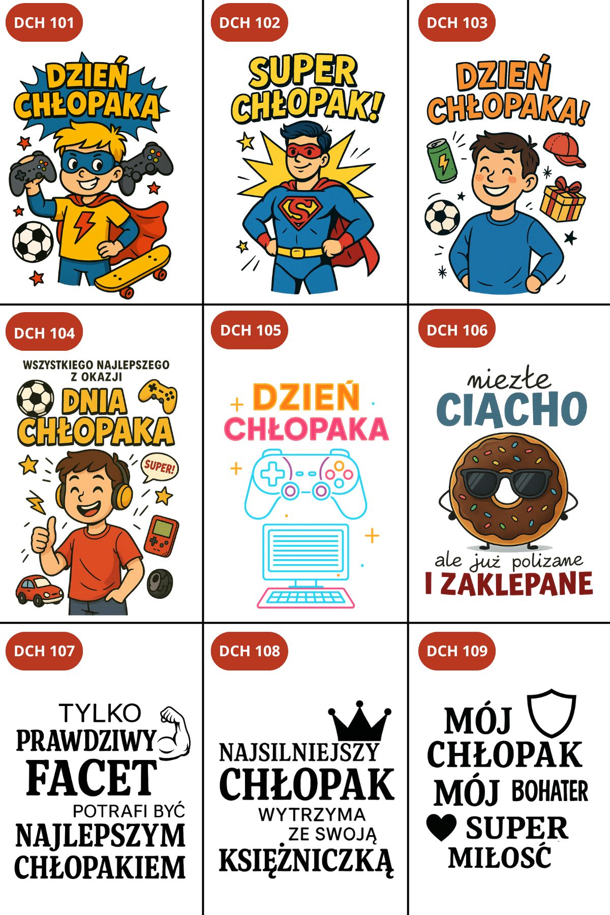 Kubek z nadrukiem prezent Dzień CHŁOPAKA dla kolegi chłopca urodziny wzory