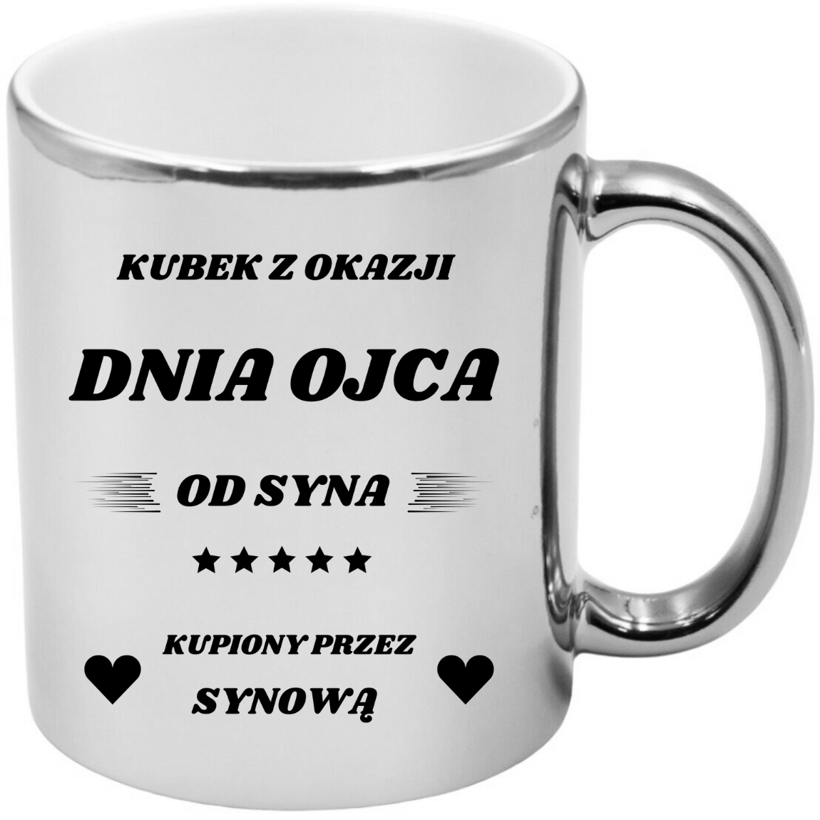 KUBEK SREBRNY PREMIUM Z NADRUKIEM DLA TATY PREZENT DZIEŃ OJCA TATA