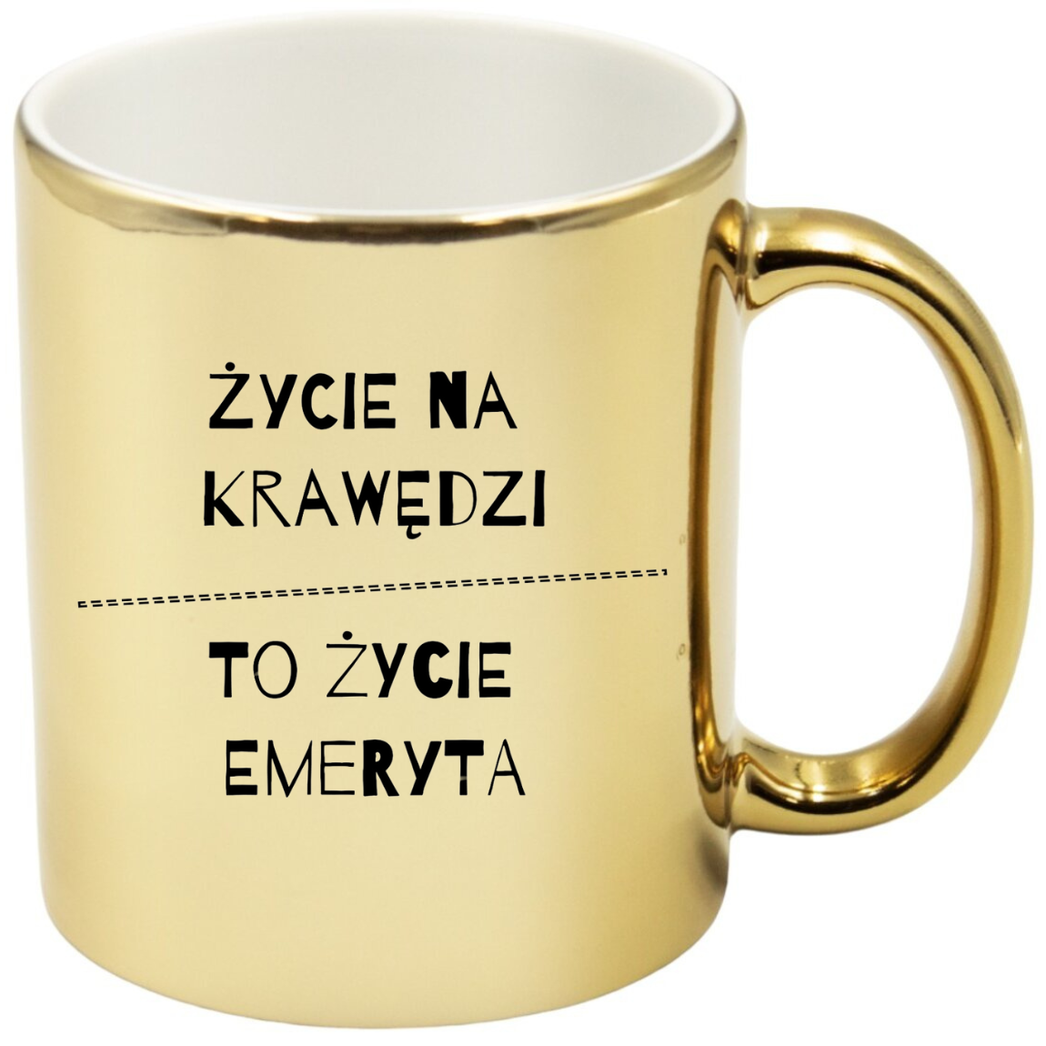 KUBEK ZŁOTY PREZENT DLA EMERYTA EMERYTKI POŻEGNANIE W PRACY URODZINY