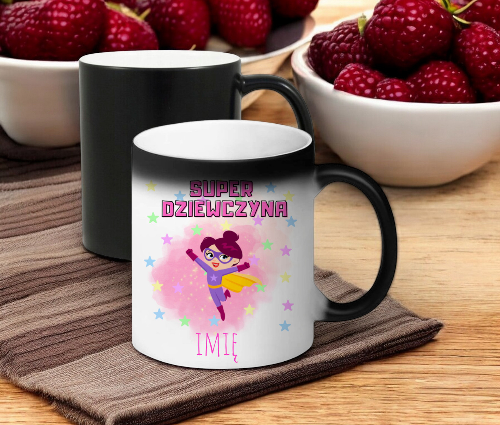 KUBEK MAGICZNY Z NADRUKIEM PREZENT DLA DZIEWCZYNY ŻONY DZIEŃ KOBIET IMIĘ