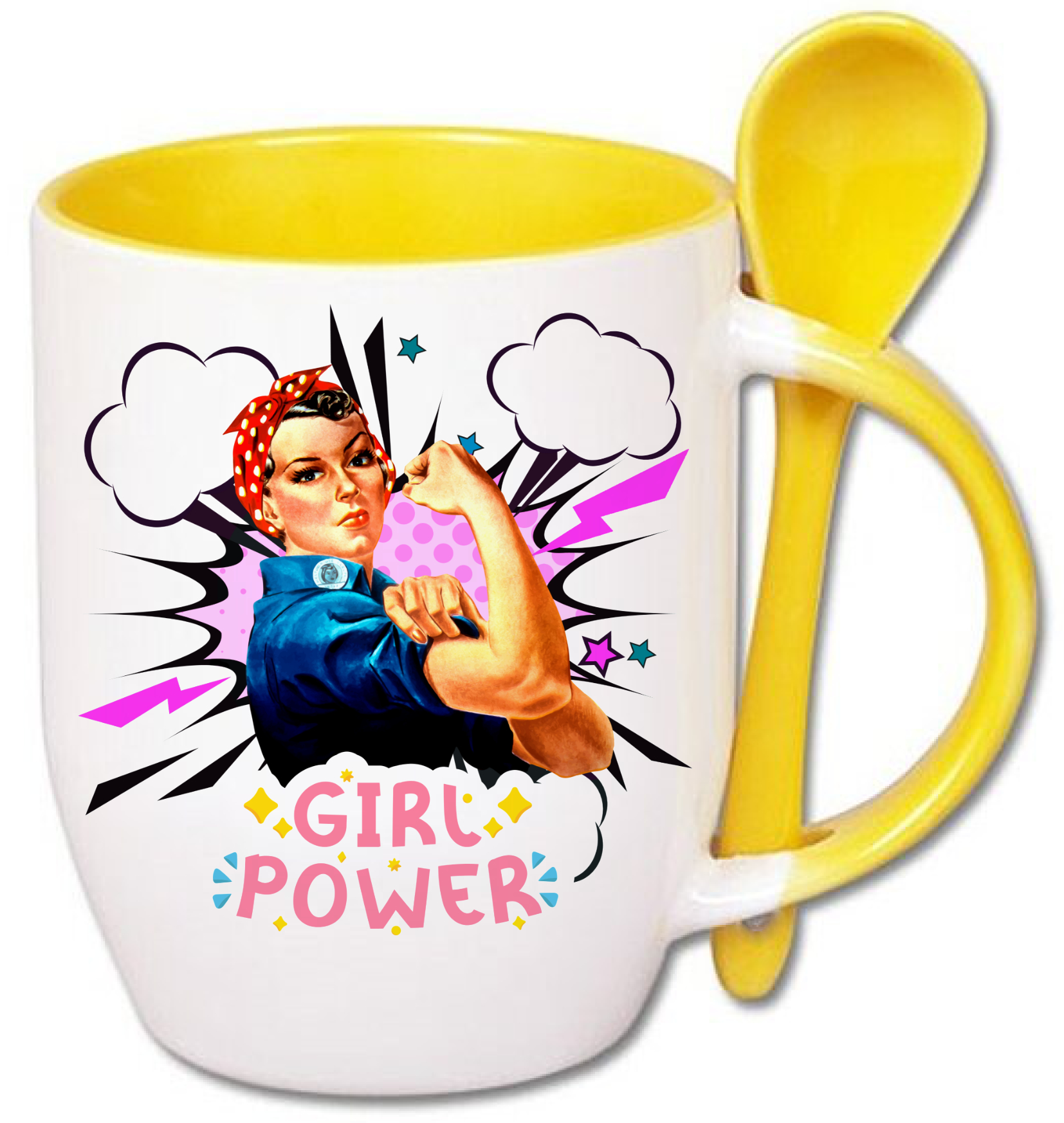 KUBEK Z ŁYŻECZKĄ PREZENT DZIEŃ KOBIET DLA KOLEŻANKI DZIEWCZYNY MAMY WZORY