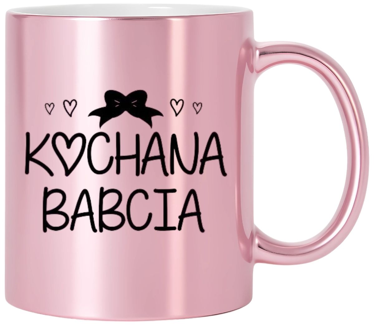 KUBEK RÓŻOWY PREMIUM Z NADRUKIEM BABCIA PREZENT DLA BABCI URODZINY IMIENINY