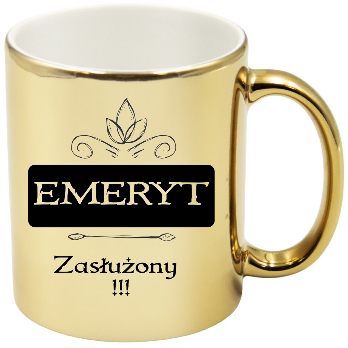 KUBEK ZŁOTY PREZENT DLA EMERYTA EMERYTKI POŻEGNANIE W PRACY URODZINY