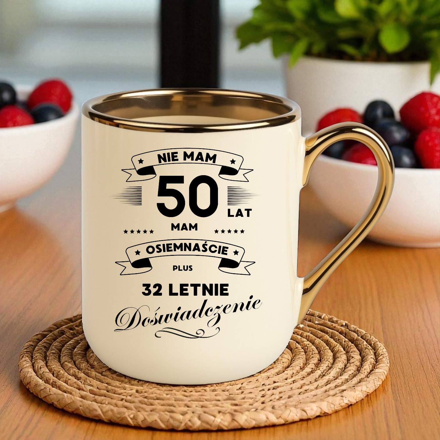 Kubek PREMIUM prezent na URODZINY 50 LAT oryginalny upominek z dedykacją