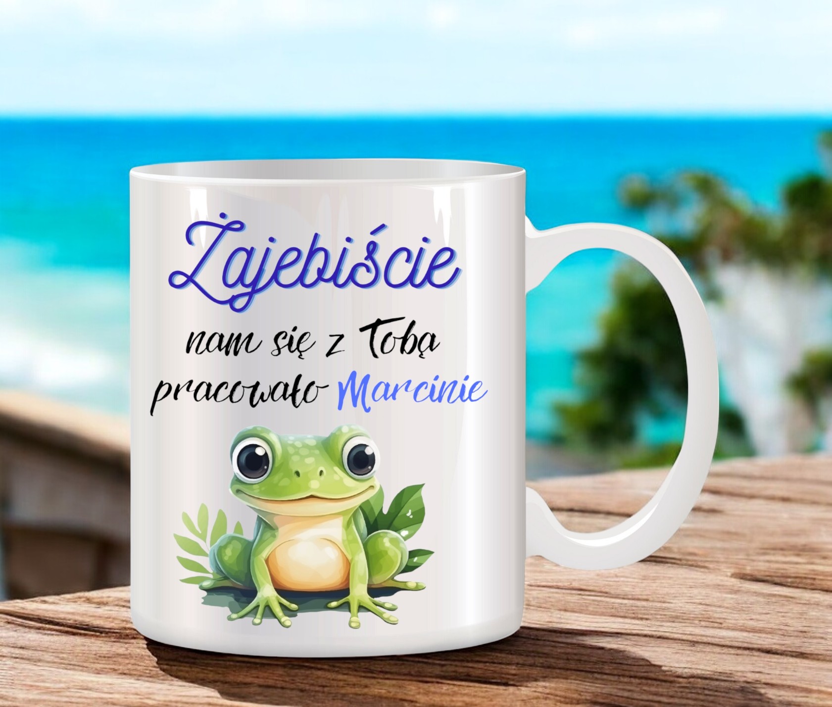 KUBEK NA POŻEGNANIE KOLEŻANKI KOLEGI Z PRACY Z IMIENIEM ŚMIESZNY PREZENT