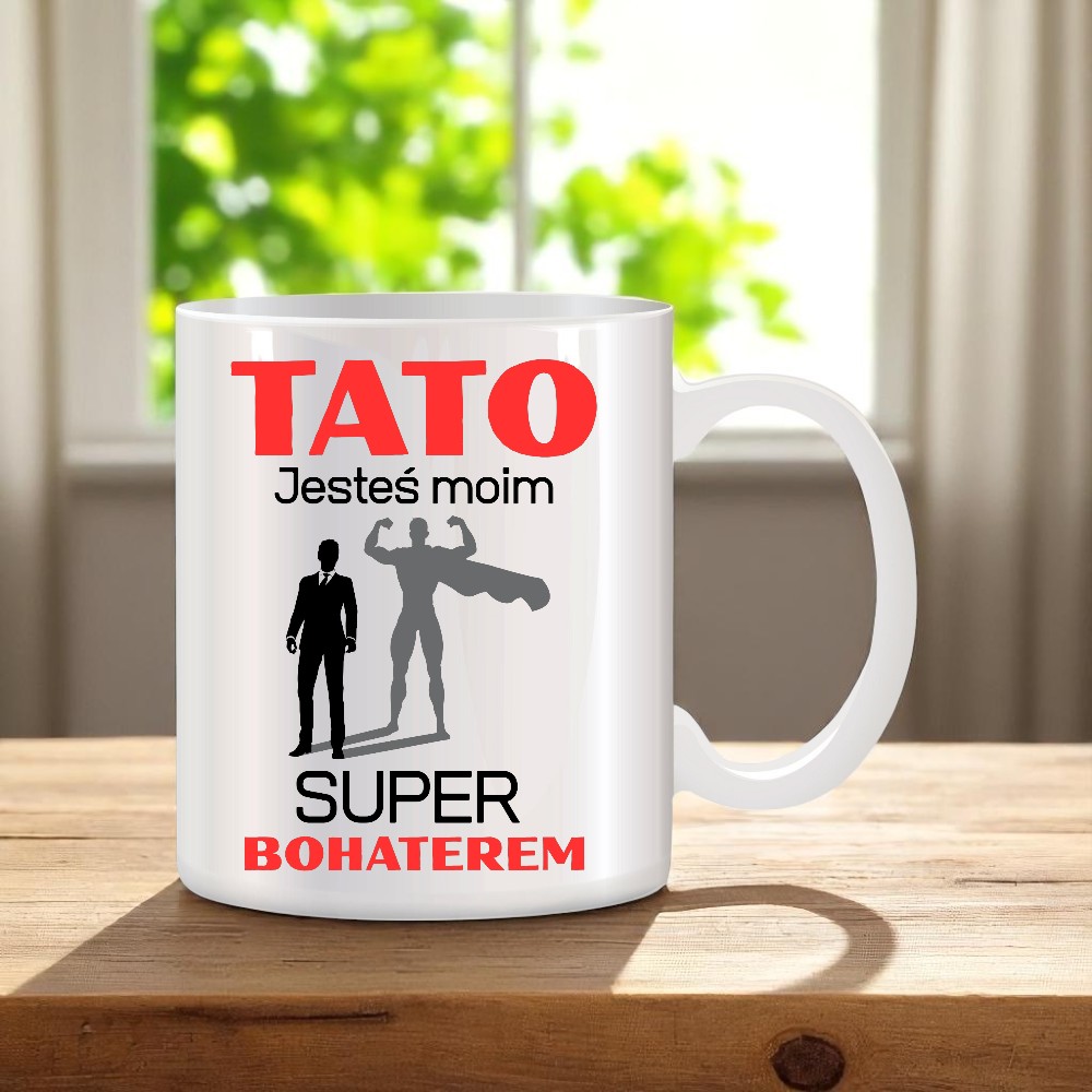 ZESTAW PODUSZKA I KUBEK ORYGINALNY PREZENT DLA TATY TEŚCIA DZIEŃ OJCA TATA