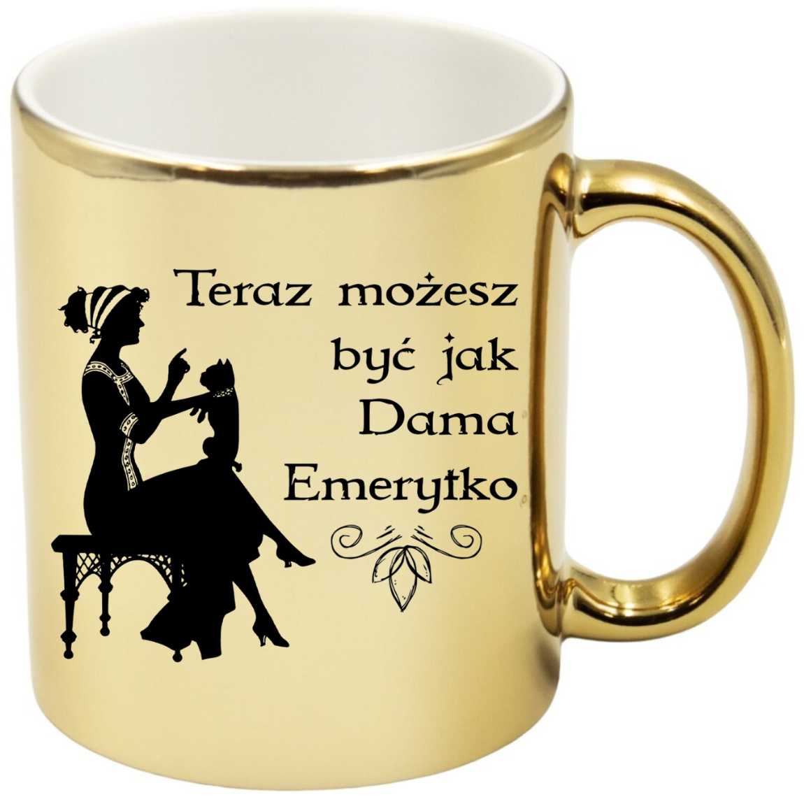 KUBEK ZŁOTY PREZENT DLA EMERYTA EMERYTKI POŻEGNANIE W PRACY URODZINY