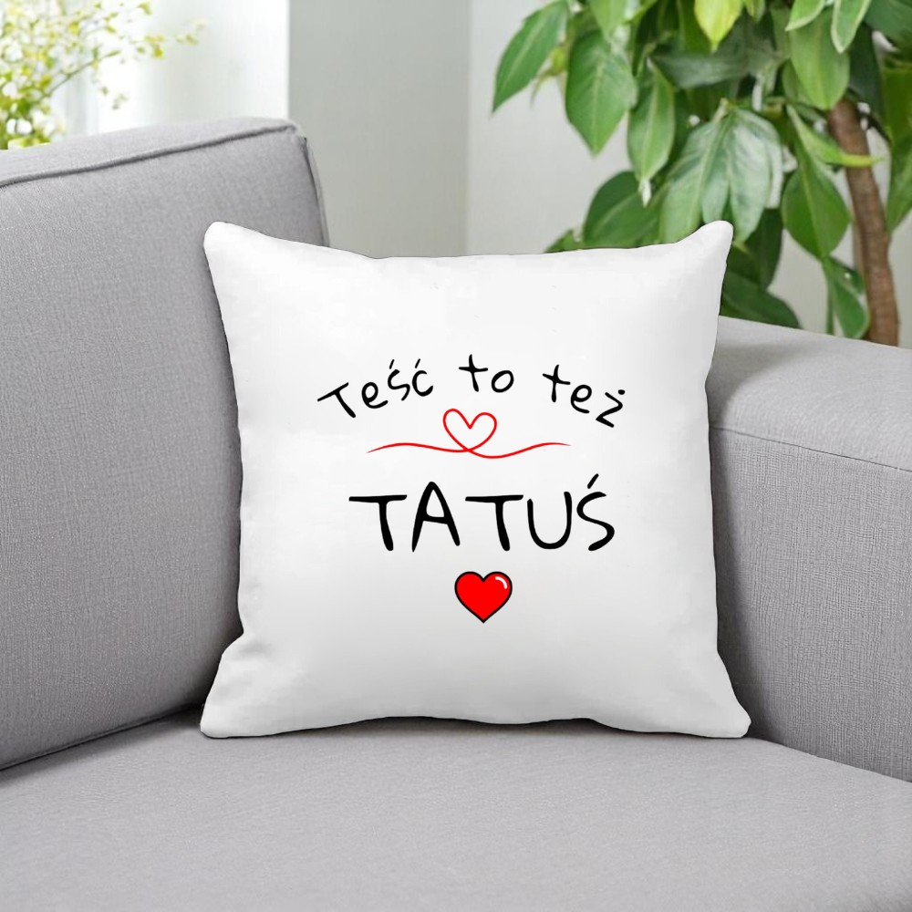 ZESTAW PODUSZKA I KUBEK ORYGINALNY PREZENT DLA TATY TEŚCIA DZIEŃ OJCA TATA