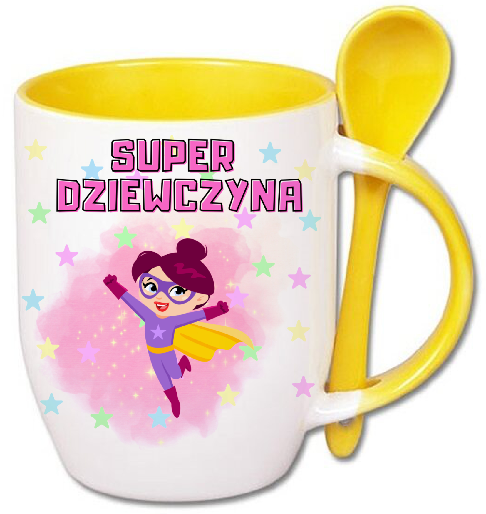 KUBEK Z ŁYŻECZKĄ PREZENT DZIEŃ KOBIET DLA KOLEŻANKI DZIEWCZYNY MAMY WZORY