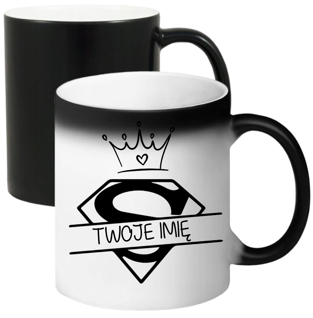 KUBEK MAGICZNY Z NADRUKIEM PREZENT DLA DZIEWCZYNY ŻONY DZIEŃ KOBIET IMIĘ