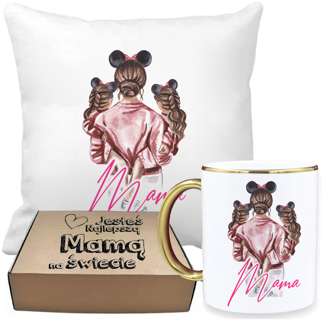 ZESTAW PREZENTOWY PODUSZKA I PIĘKNY KUBEK DLA MAMY DZIEŃ MATKI URODZINY