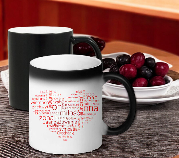 KUBEK MAGICZNY PREZENT DLA DZIEWCZYNY ŻONY MĘŻA CHŁOPAKA WALENTYNKI WZORY