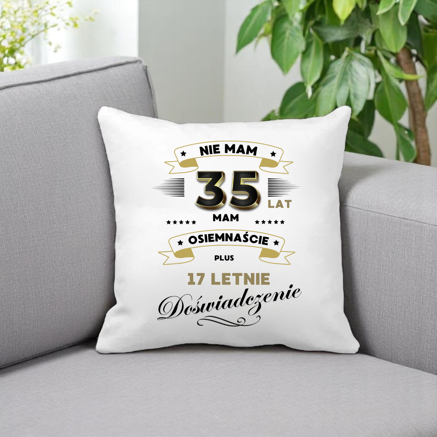ZESTAW PODUSZKA I PIĘKNY KUBEK ORYGINALNY PREZENT 35 LAT NA URODZINY