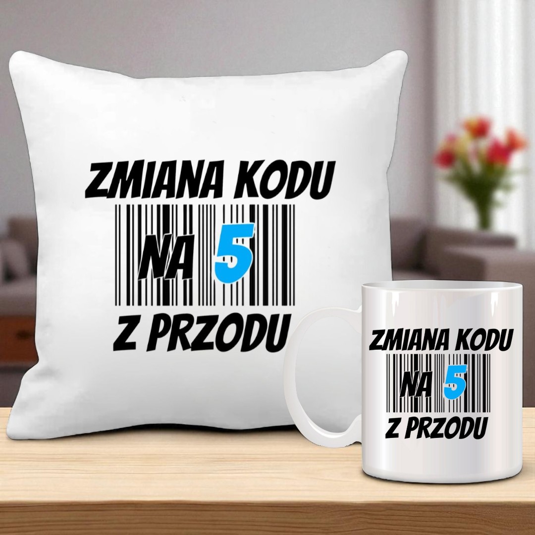 ZESTAW PODUSZKA I KUBEK ORYGINALNY PREZENT  NA URODZINY 20 30 40 50 60 LAT