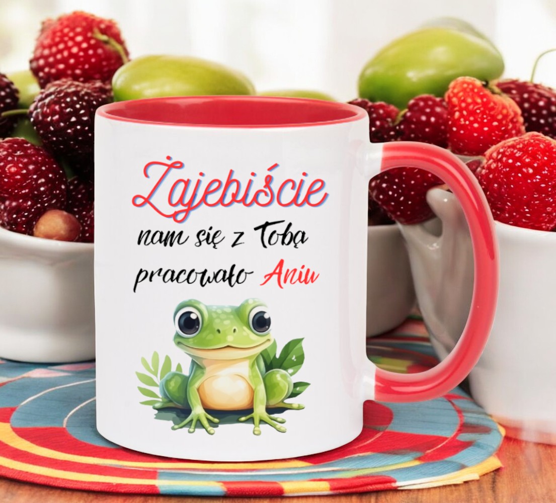 KUBEK NA POŻEGNANIE KOLEŻANKI KOLEGI Z PRACY Z IMIENIEM ŚMIESZNY PREZENT