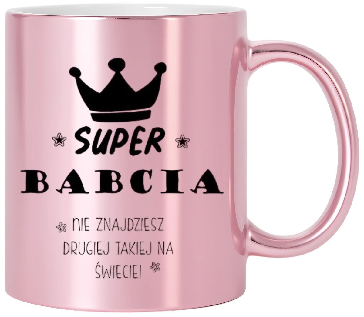 KUBEK RÓŻOWY PREMIUM Z NADRUKIEM BABCIA PREZENT DLA BABCI URODZINY IMIENINY
