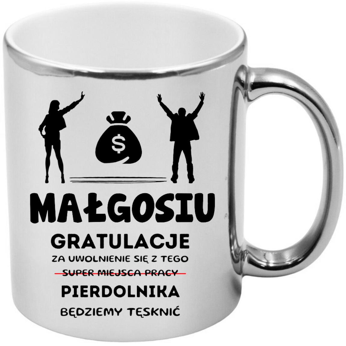 KUBEK SREBRNY PREZENT NA POŻEGNANIE KOLEŻANKI KOLEGI Z PRACY Z IMIENIEM