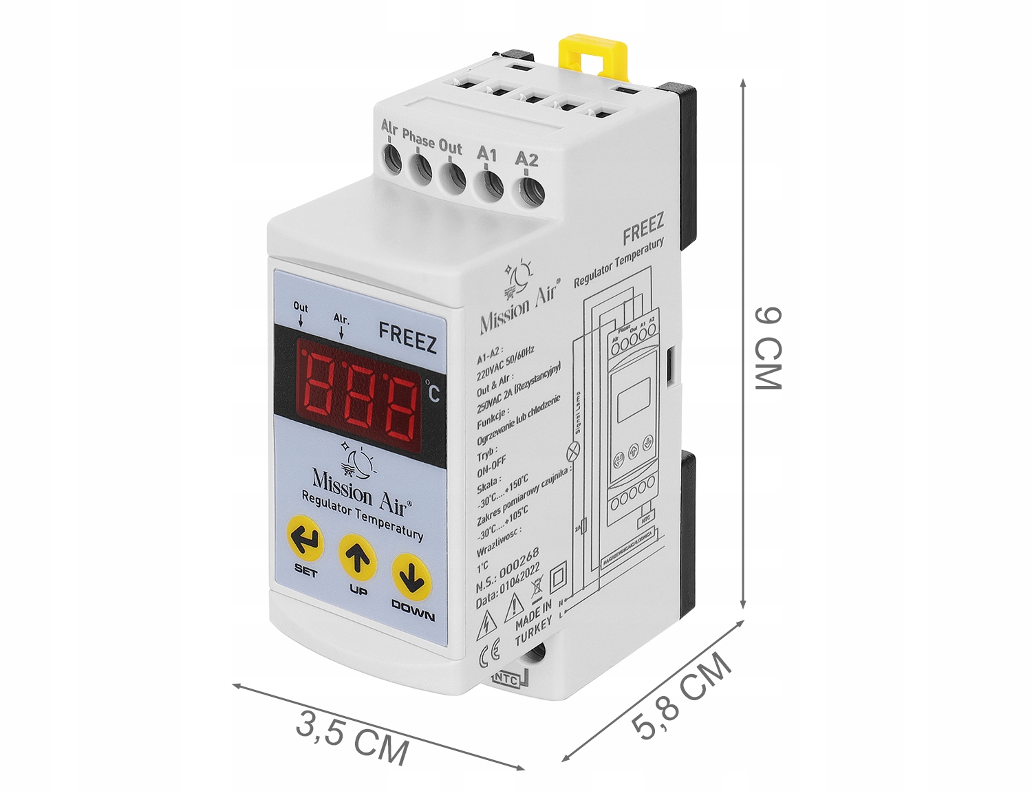 Regulator temperatury na szynę DIN Termostat NTC