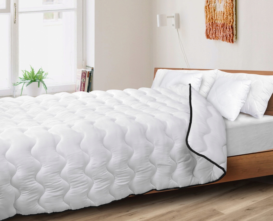 KOŁDRA CAŁOROCZNA 155x220 ANTYALERGICZNA PIKOWANA MIĘKKA CIEPŁA ODDYCHAJĄCA