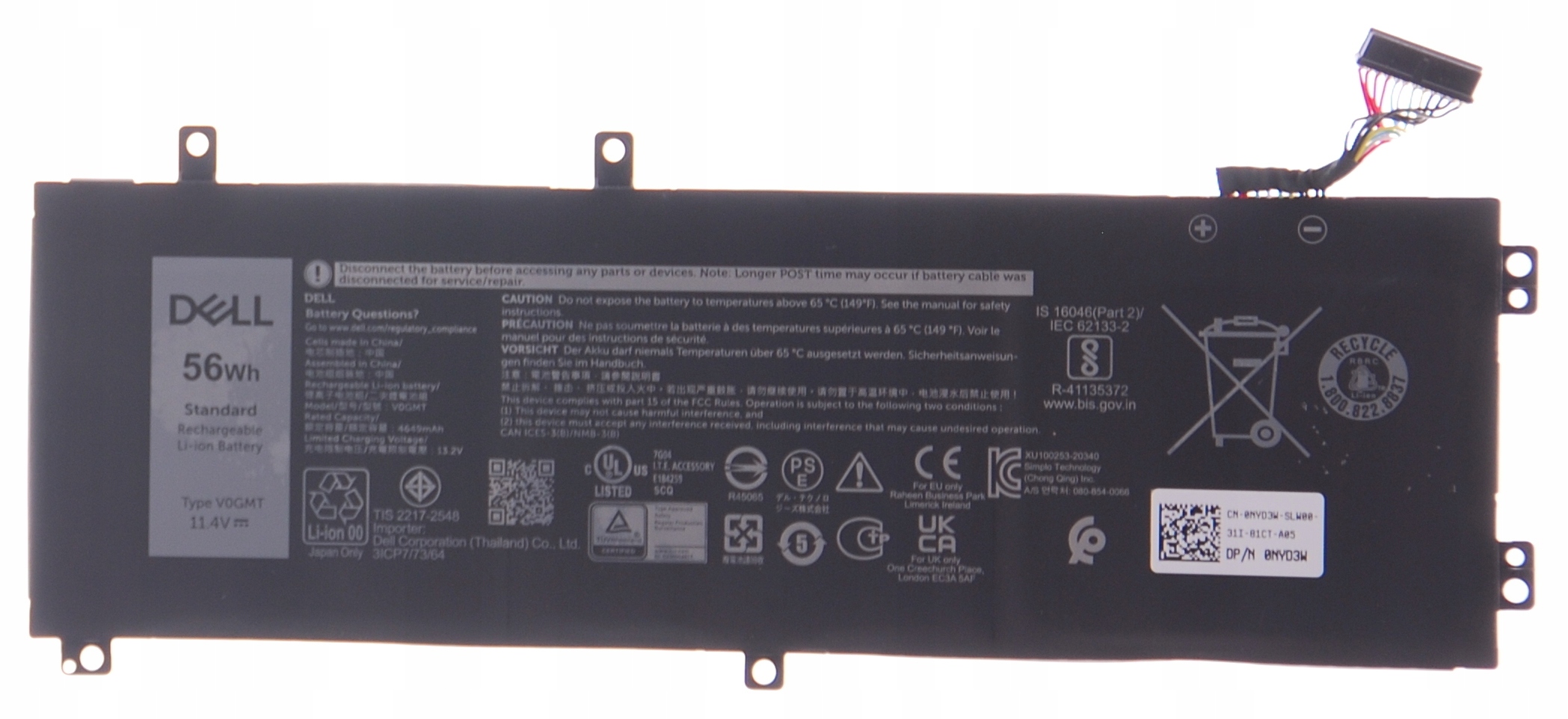 Original Battery DELL XPS 15 9560 9570 V0GMT | eBay