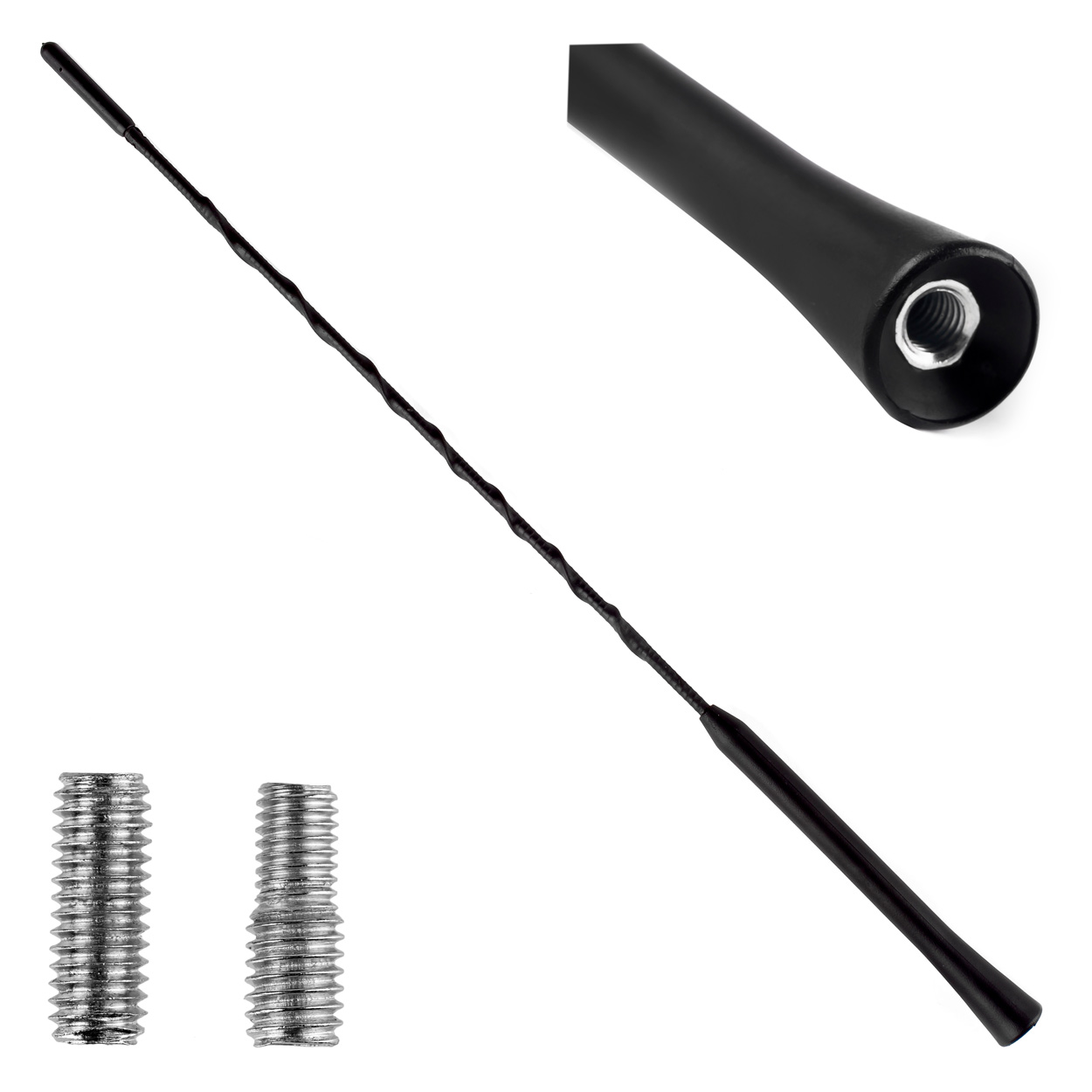 Antena Coche Gps Dab Antena Corta De Techo Para Coche 5cm - Adaptadores M4/M5/M6, Para Radio AM/FM, GPS, Color Negro Antena Corta Universal Coche